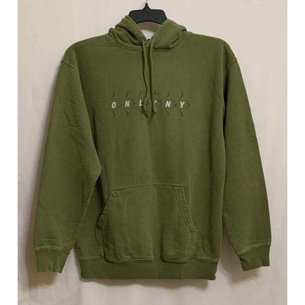 Only NY Mens Size Small Hoodie Pullover Drawstring Lightly Distressed New
